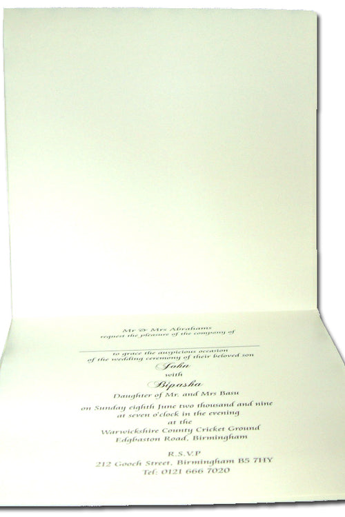 Load image into Gallery viewer, Panache BW19 Clearance Ecru Wedding Invitation with satin bow
