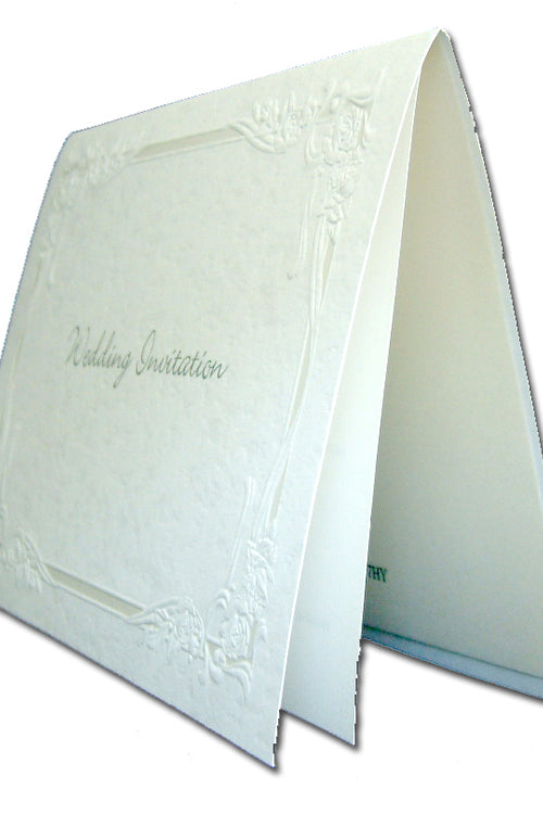 Load image into Gallery viewer, 2089 Muslim Embossed white rose elegance wedding invite
