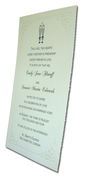 Panache 832 Elegant Impression embossed border flat card