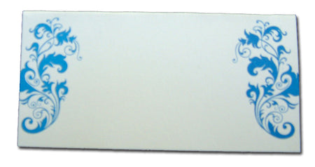 PL02 Cyan / Teal coloured floral accented place card