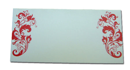 PL04 Magenta red flourish table place cards