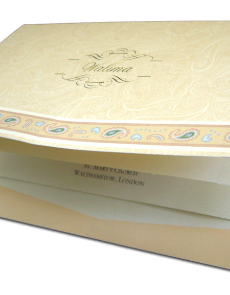 Muslim Wedding Invitation with Walima Foiled on front cover