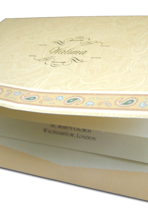 Load image into Gallery viewer, Muslim Wedding Invitation with Walima Foiled on front cover
