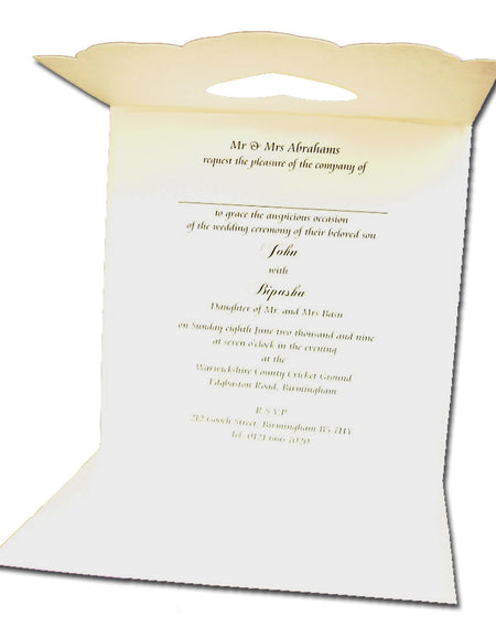 Silver swags pearlised floral lace Elegant wedding invitation 7106