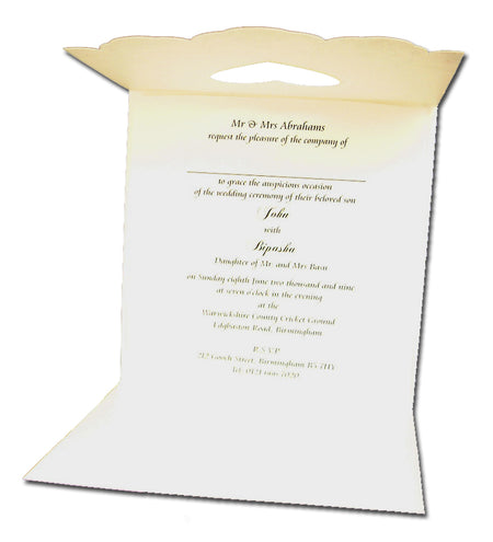 Silver swags pearlised floral lace Elegant wedding invitation 7106