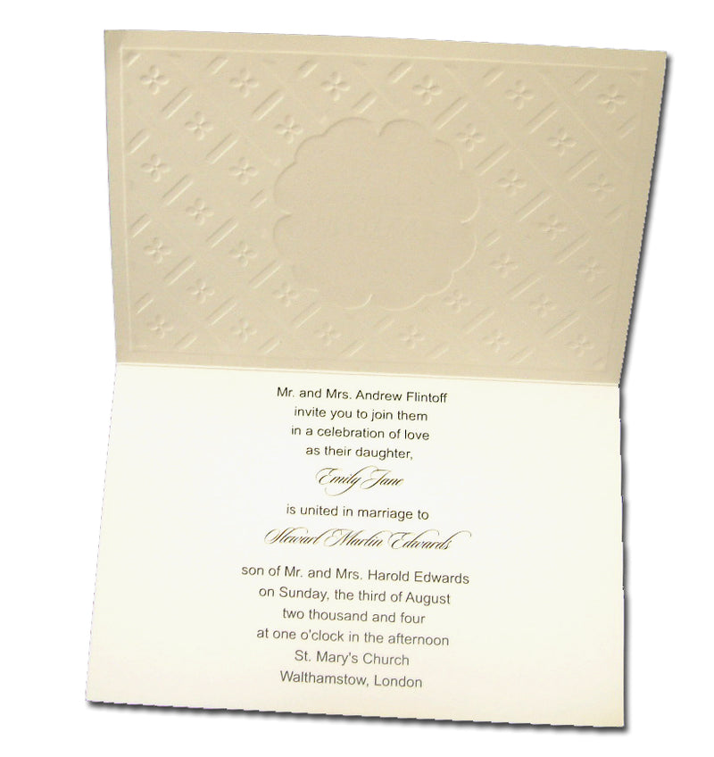 Panache 5079 Pink ornamental design folded wedding invitations
