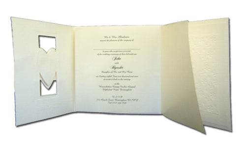 Load image into Gallery viewer, Cherish 2029W Forever together doves of love off white wedding invitations
