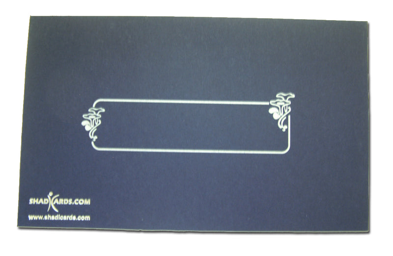 HW054 Navy Blue and silver paisley Indian invitations