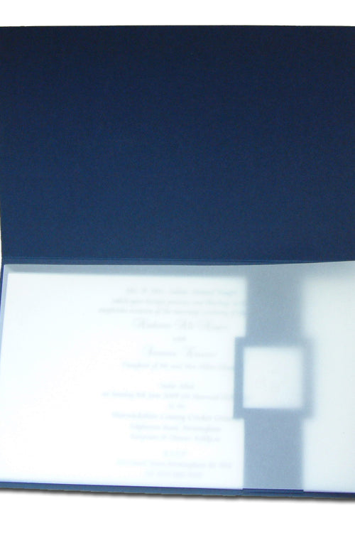 Load image into Gallery viewer, HW054 Navy Blue and silver paisley Indian invitations
