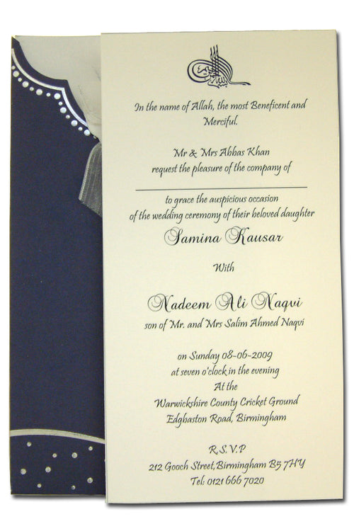 Load image into Gallery viewer, T016 Navy blue pocket sleeve party invitation
