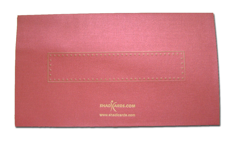 T056I Maroon card and gold ribbon bow invitation