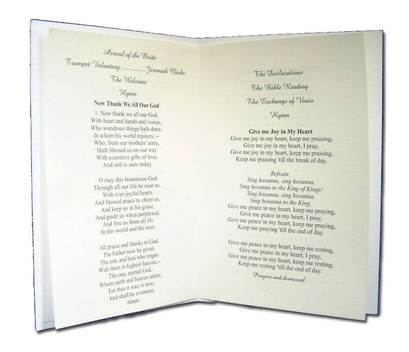 2029S Forever together doves order of service cards