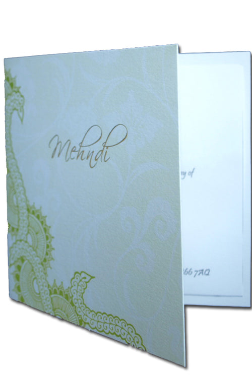 Load image into Gallery viewer, MND01G Green henna design mehndi invitation card
