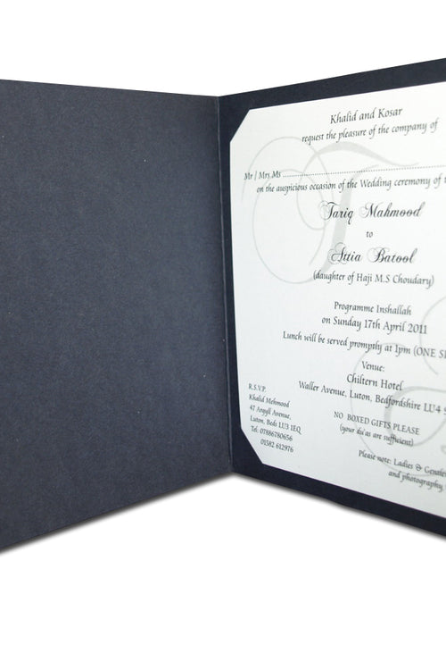 Load image into Gallery viewer, GB 1515 Dark blue and gold paisley party invitations
