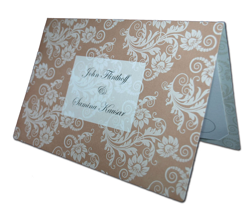 ABC 606 Chocolate brown floral party invitation