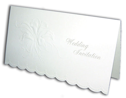 Load image into Gallery viewer, 5088 simple white floral folded wedding invitation
