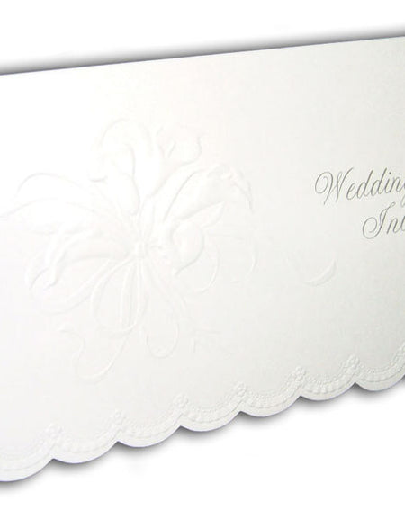 5088 simple white floral folded wedding invitation