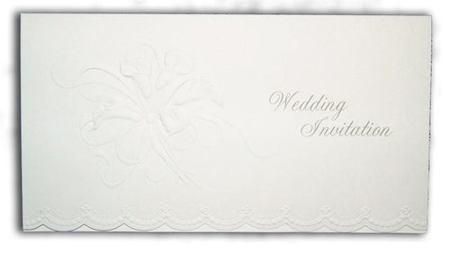 Load image into Gallery viewer, 5088 simple white floral folded wedding invitation
