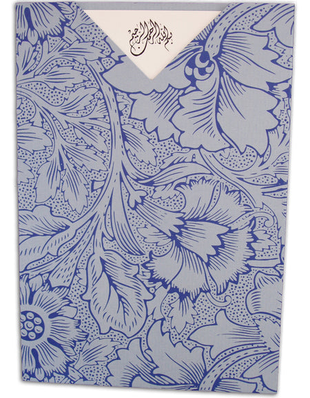 ABC 508 Antique toile floral print textured pocket invitation