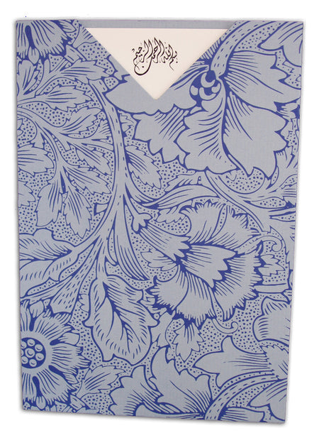 ABC 508 Antique toile floral print textured pocket invitation