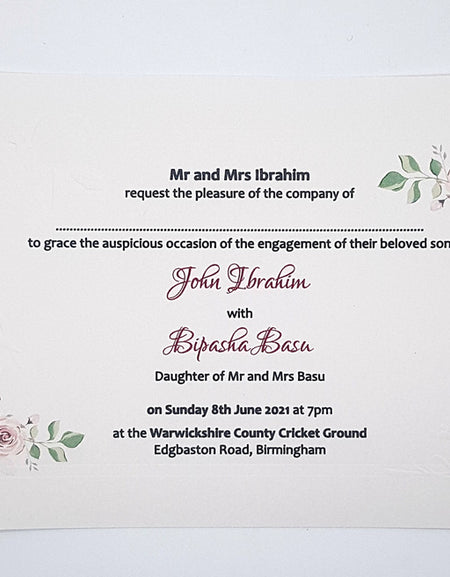 Panache 5111 - 101 Floral embossed Invitation