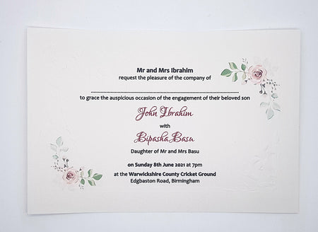 Panache 5111 - 101 Floral embossed Invitation