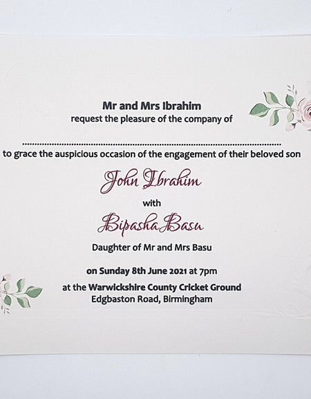 Panache 5111 - 101 Floral embossed Invitation