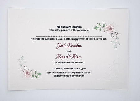 Panache 5111 - 101 Floral embossed Invitation