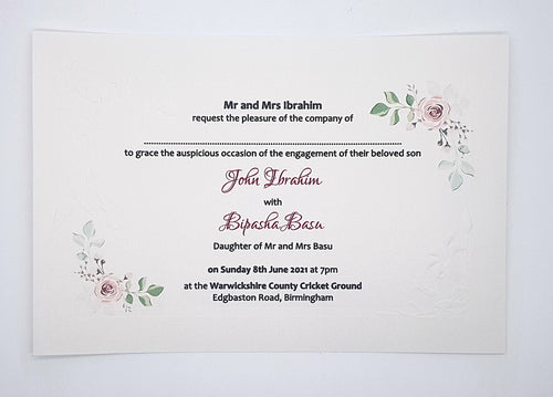 Load image into Gallery viewer, Panache 5111 - 101 Floral embossed Invitation
