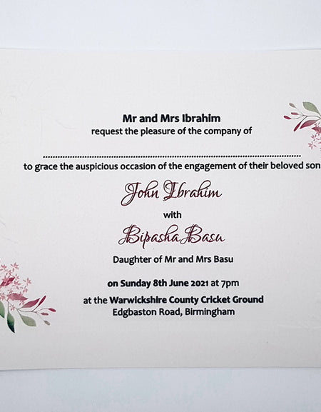 Panache 5111 - 102 Floral embossed Invitation