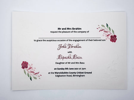 Panache 5111 - 102 Floral embossed Invitation
