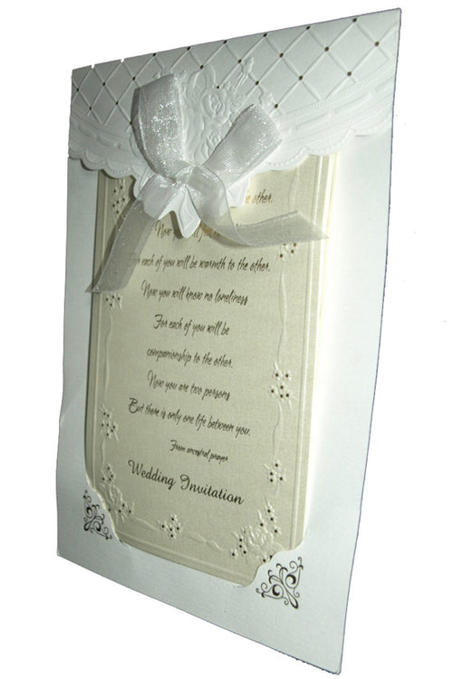 Load image into Gallery viewer, Panache 2020 Ivory frame pocket, bow and gold invite
