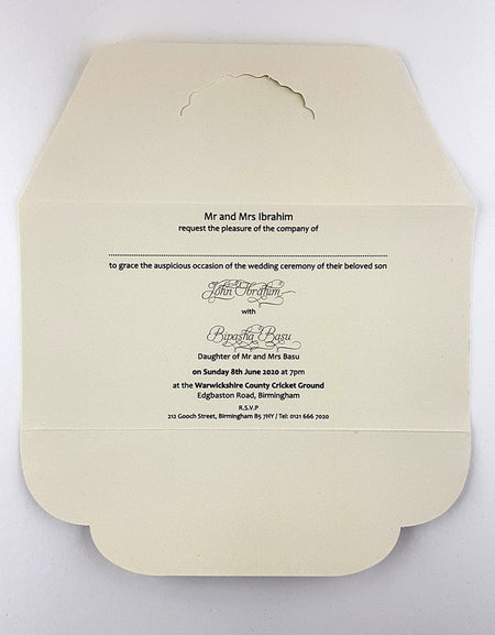 SC 5618 Cream and gold damask Invite