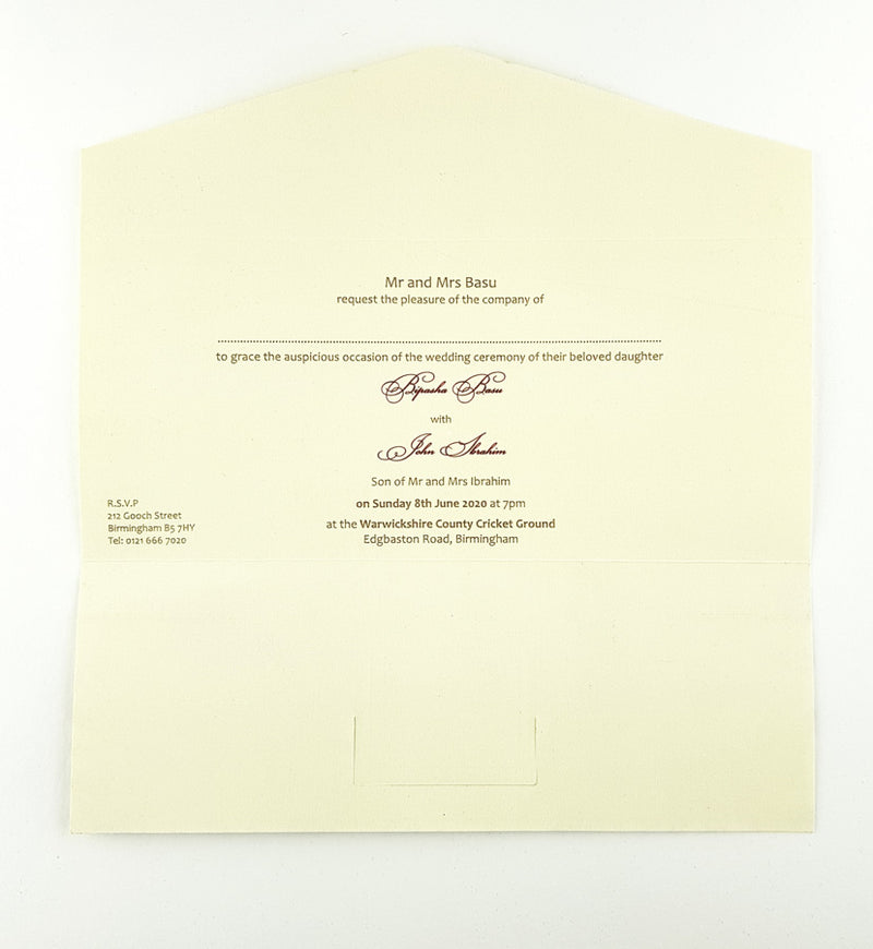 Modern Landscape Two-Fold Filligree Personalised Invitation SC 5635