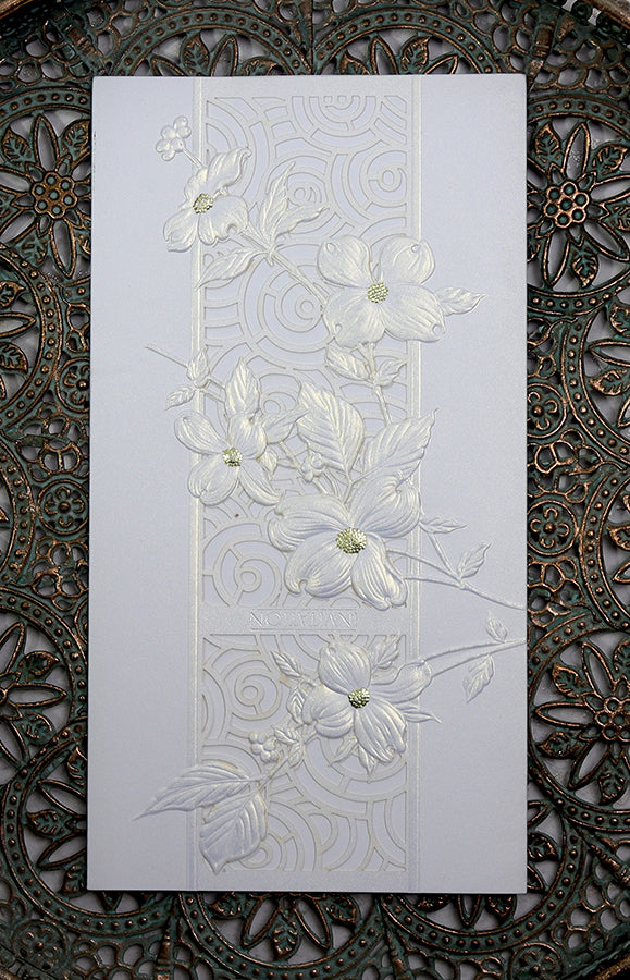 6010 Tender Elegance white lillies laser cut and embossed