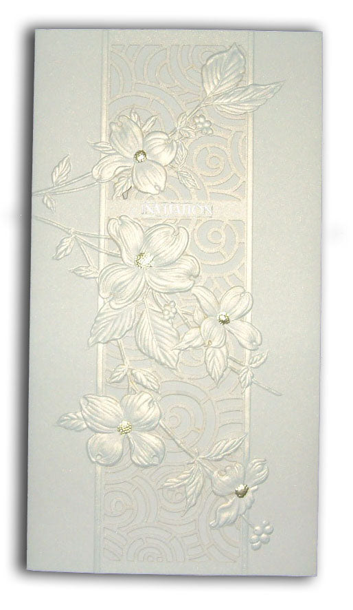 6010 Tender Elegance white lillies laser cut and embossed