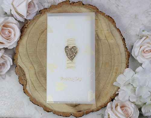 Load image into Gallery viewer, 6011 hearts of gold transparent wedding day
