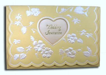 Load image into Gallery viewer, Vintage Gold Embossed Invitation W064D
