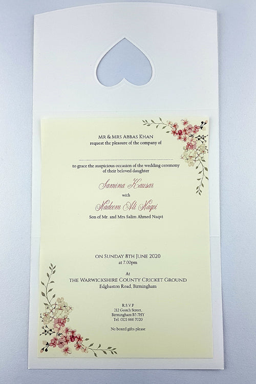 Load image into Gallery viewer, Panache 7028 Lavender hearts silver foil glitter invitation
