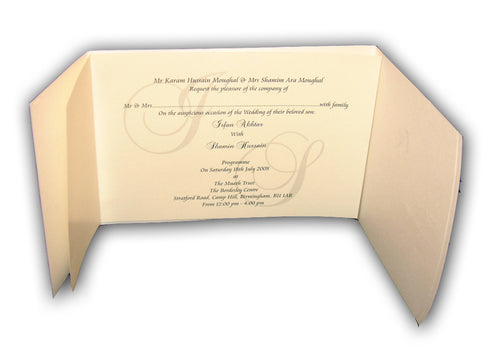 Load image into Gallery viewer, 7036 golden rings pearlescent wedding invitations
