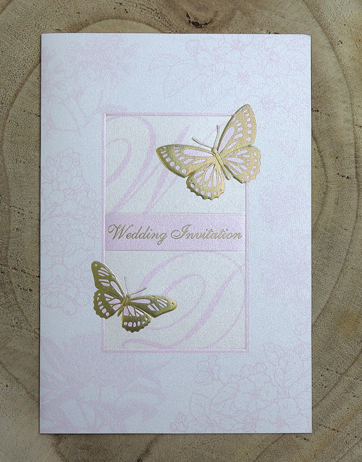 Panache 7123 Gorgeous holographic Butterfly wedding day Invitation