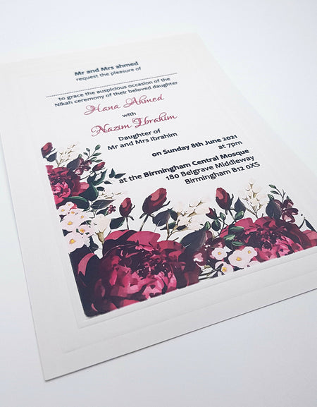 Panache 718 - 101 Floral embossed Invitation