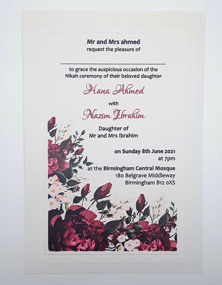 Panache 718 - 101 Floral embossed Invitation