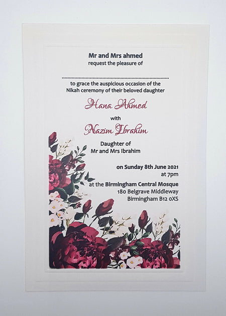 Panache 718 - 101 Floral embossed Invitation