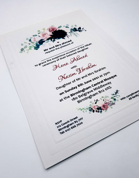 Panache 718 - 102 Floral embossed Invitation