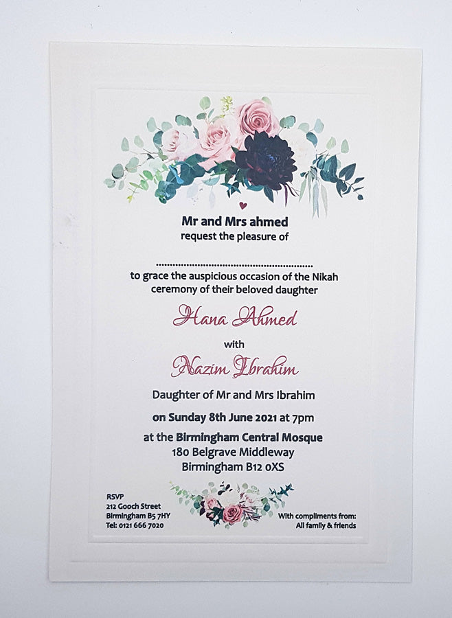 Panache 718 - 102 Floral embossed Invitation