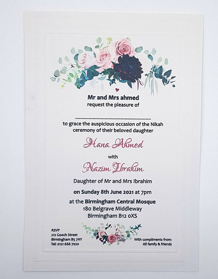 Panache 718 - 102 Floral embossed Invitation