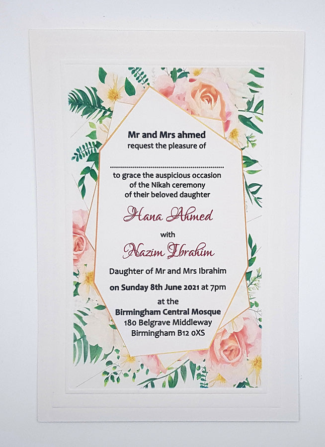 Panache 718 - 103 Floral embossed Invitation