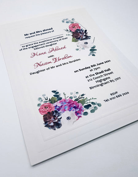 Panache 718 - 104 Floral embossed Invitation