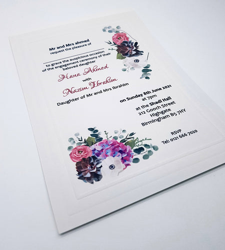 Panache 718 - 104 Floral embossed Invitation